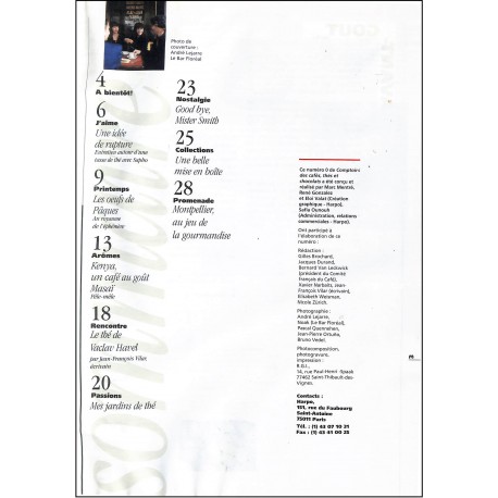 COMPTOIRS DES CAFÉS, THÉS ET CHOCOLATS |Premier Numéro