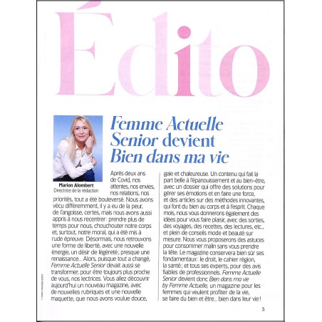 BIEN DANS MA VIE BY FEMME ACTUELLE