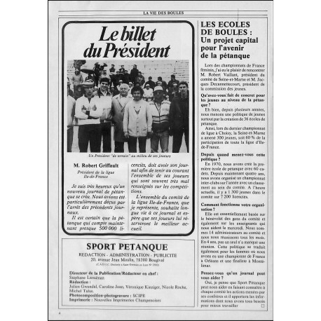 SPORT PETANQUE |Premier Numéro