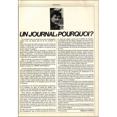 SPORT PETANQUE |Premier Numéro