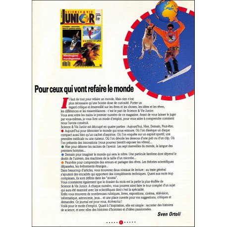 SCIENCE & VIE JUNIOR |Premier Numéro
