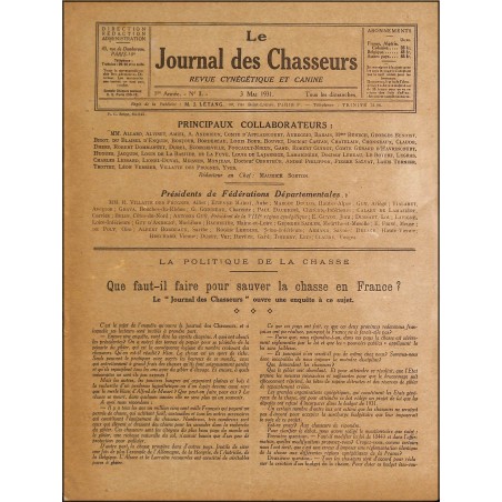 LE JOURNAL DES CHASSEURS