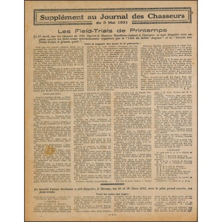 LE JOURNAL DES CHASSEURS