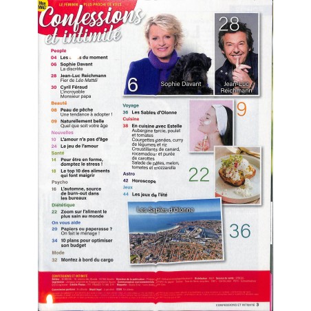 CONFESSIONS ET INTIMITE