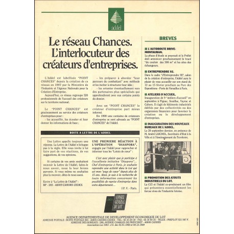 La Lettre de l'Addel |Premier Numéro