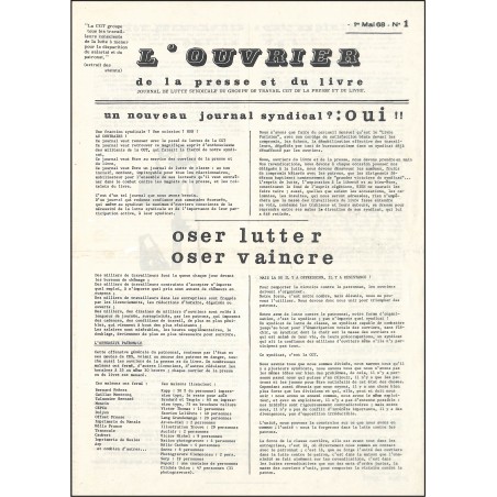 L'OUVRIER de la presse et du livre