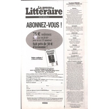 LA PRESSE LITTÉRAIRE LA PRESSE LITTÉRAIRE