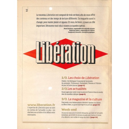 LIBÉRATION NOUVELLE FORMULE