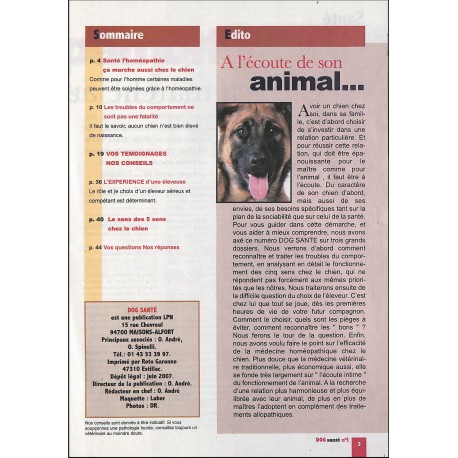 DOG santé |Premier Numéro