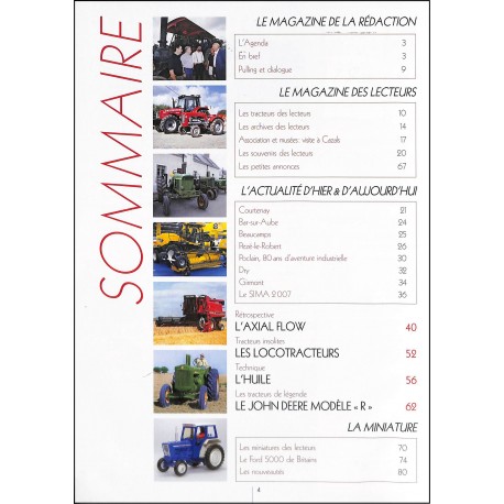 Tracteurs d'hier et d'aujourd'hui |Premier Numéro