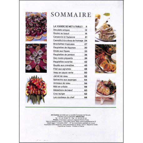 Art Cuisine viande |Premier Numéro