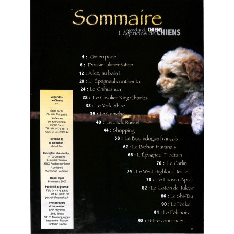 Légendes de CHIENS |Premier Numéro