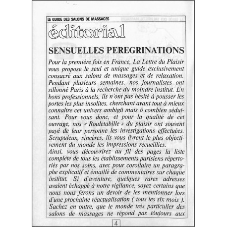 LE GUIDE DES SALONS DE MASSAGES |Premier Numéro