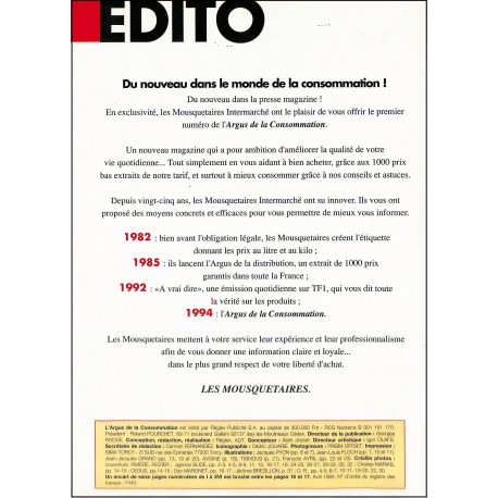 L'ARGUS de la Consommation |Premier Numéro