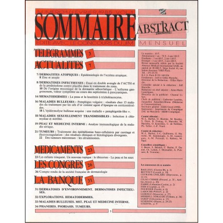 ABSTRACT Dermato |Premier Numéro