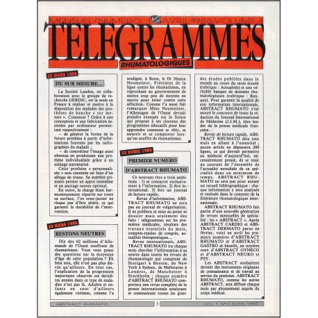 ABSTRACT Rhumato |Premier Numéro