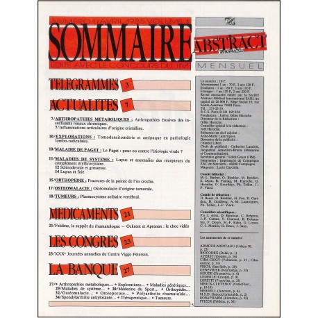 ABSTRACT Rhumato |Premier Numéro