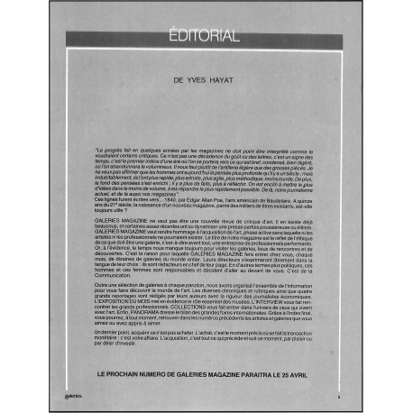 Galeries magazine |Premier Numéro