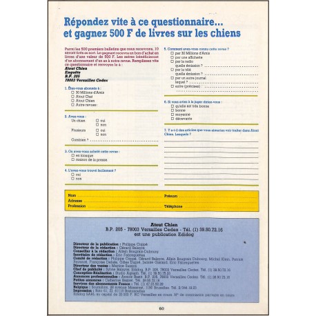 atout chien |Premier Numéro