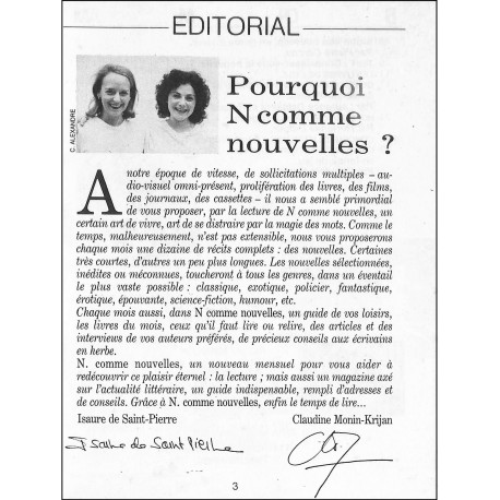 N comme nouvelles |Premier Numéro