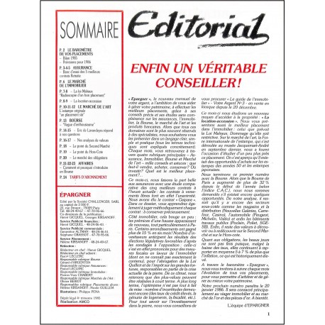 ÉPARGNER |Premier Numéro