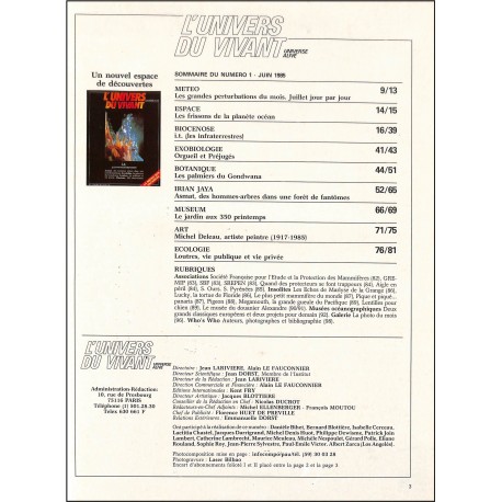 L'UNIVERS DU VIVANT |Premier Numéro