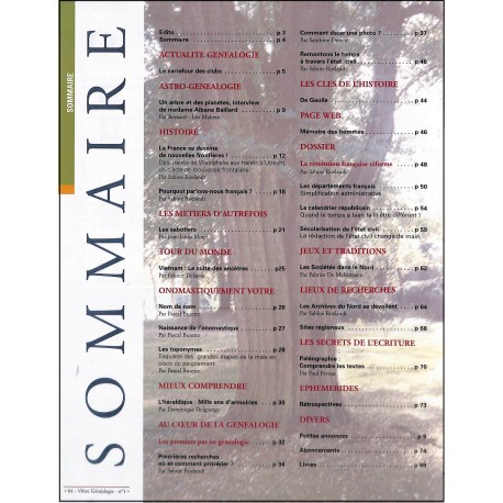 Votre Généalogie |Premier Numéro