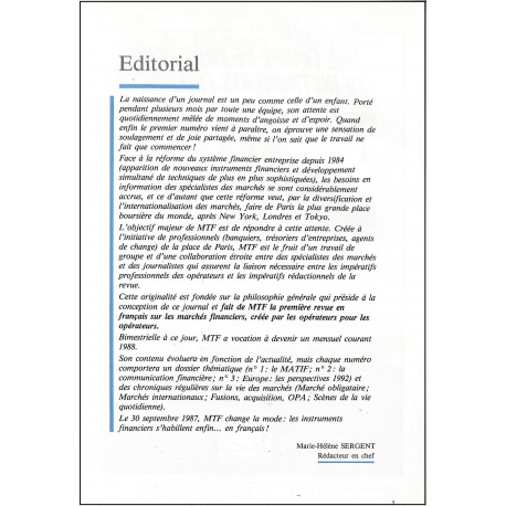 MTF |Premier Numéro