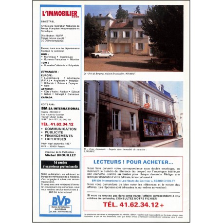 L'IMMOBILIER 2000 |Premier Numéro
