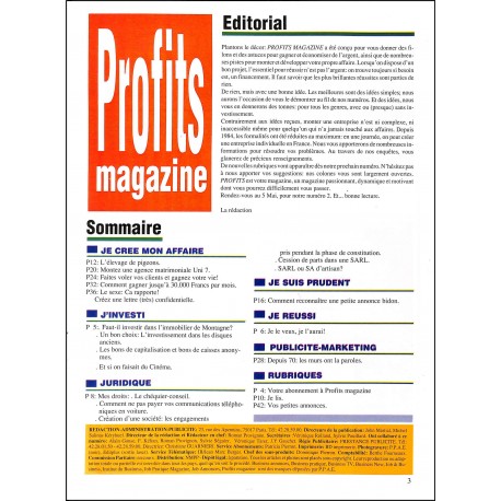 Profits magazine |Premier Numéro
