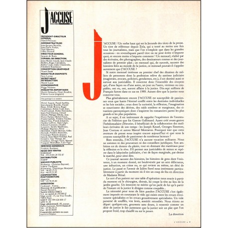 J'ACCUSE |Premier Numéro