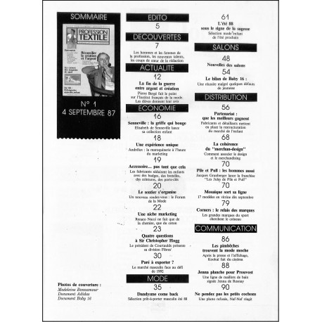 PROFESSION TEXTILE |Premier Numéro