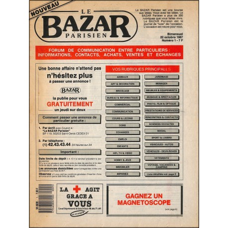 Le BAZAR Parisien |Premier Numéro