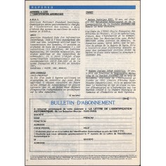 La lettre de l'identification automatique. |Premier Numéro 2