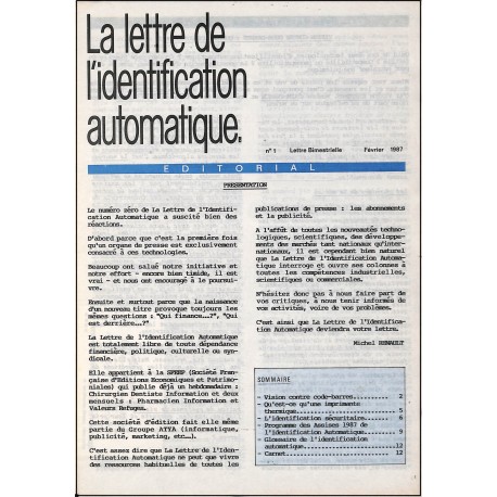 La lettre de l'identification automatique. |Premier Numéro