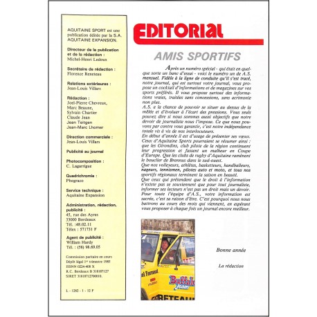 AQUITAINE SPORT |Premier Numéro