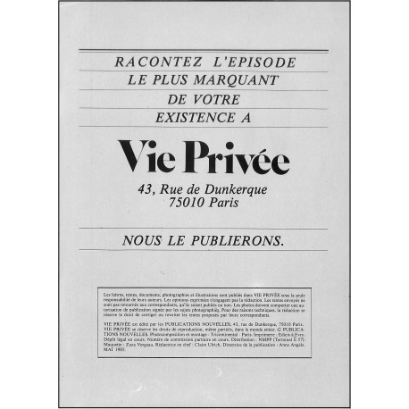 Vie Privée |Premier Numéro