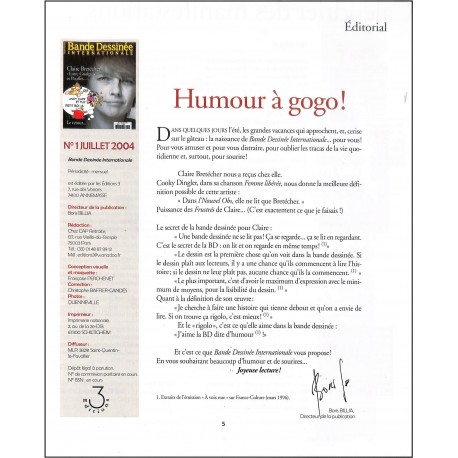 Bande Dessinée INTERNATIONALE |Premier Numéro