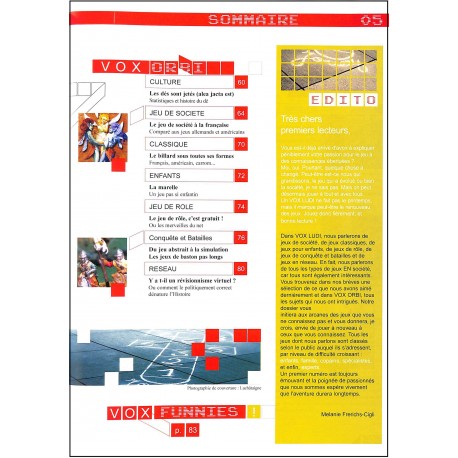 VOX LUDI |Premier Numéro