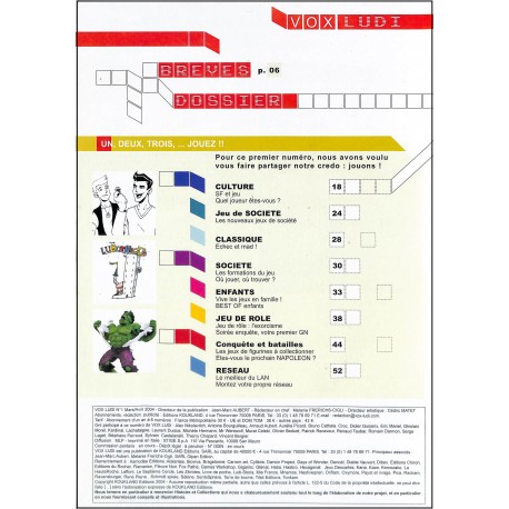 VOX LUDI |Premier Numéro