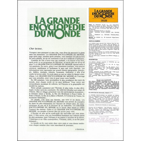 La Grande Encyclopédie du Monde |Premier Numéro