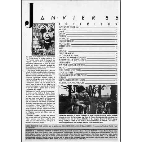 Gloria Modernité Rock |Premier Numéro