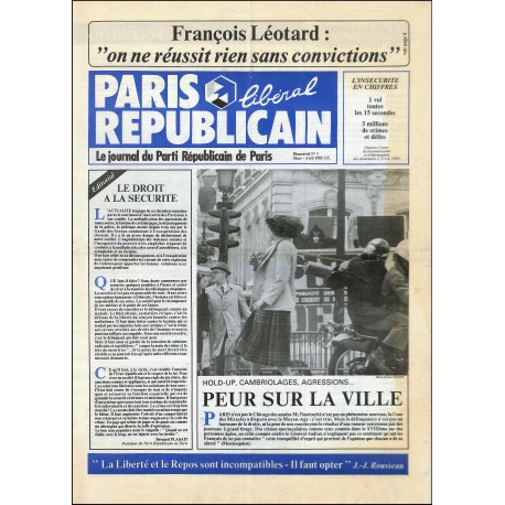 PARIS REPUBLICAIN LIBERAL |Premier Numéro