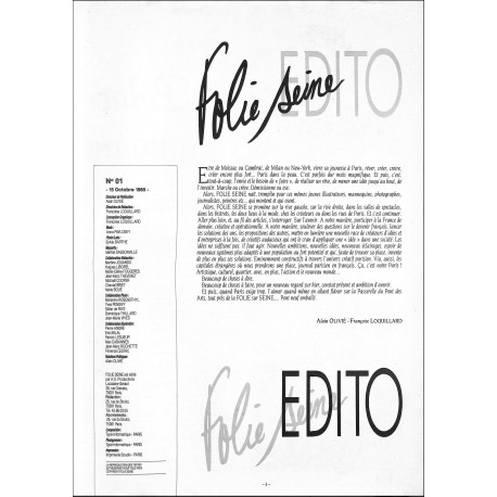 Folie Seine |Premier Numéro