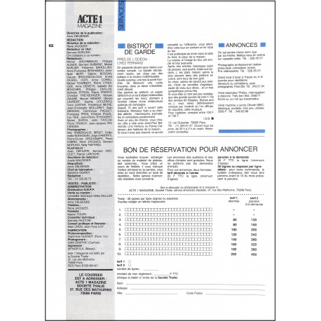 ACTE 1 magazine |Premier Numéro