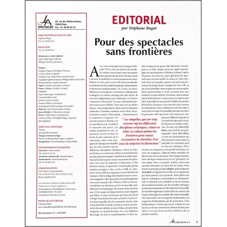 L&A Spectacles |Premier Numéro