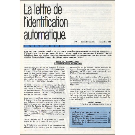 La lettre de l'identification automatique. |Premier Numéro