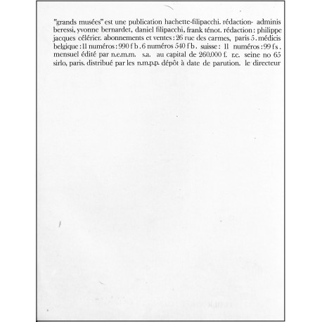 GRANDS MUSEES |Premier Numéro