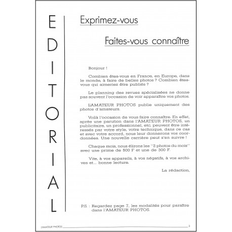 L'AMATEUR PHOTO |Premier Numéro