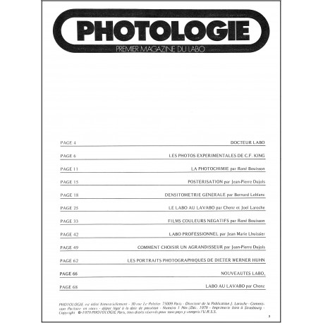 PHOTOLOGIE |Premier Numéro